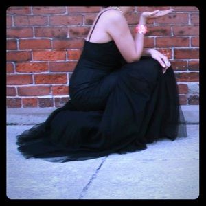 Stunning black mermaid lace evening gown